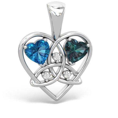 london topaz-alexandrite celtic heart pendant