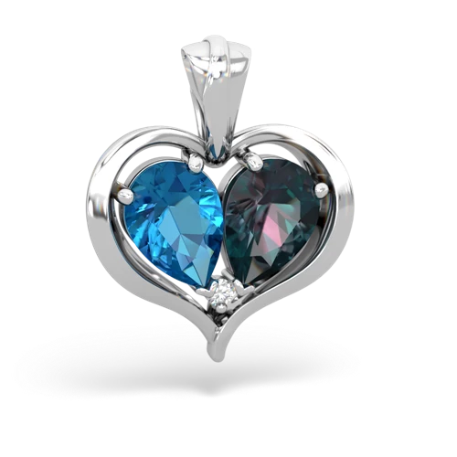 london topaz-alexandrite half heart whole pendant