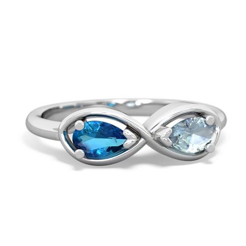 london topaz-aquamarine infinity ring