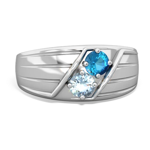 london topaz-aquamarine mens ring