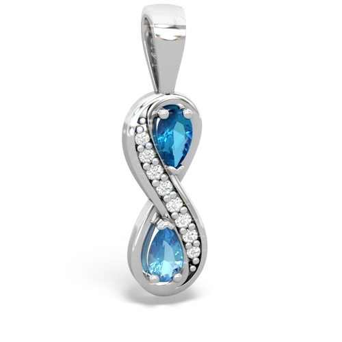 london topaz-blue topaz keepsake infinity pendant
