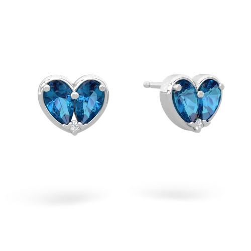 london topaz one heart earrings