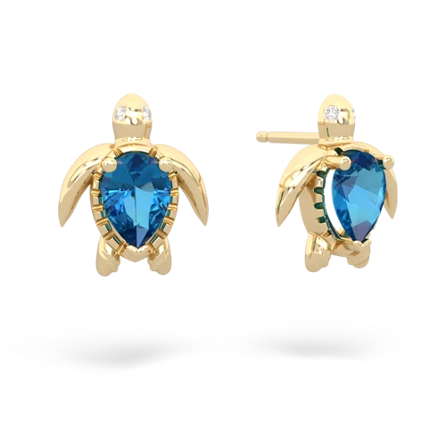 london topaz sea turtle earrings