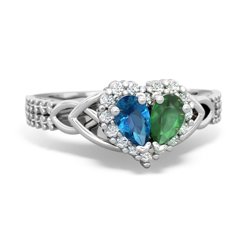london topaz-emerald keepsake engagement ring