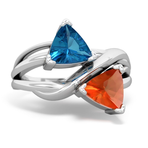 london topaz-fire opal filligree ring