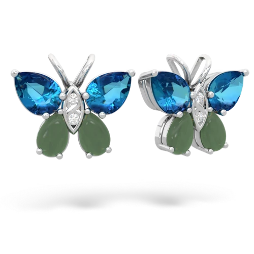 london topaz-jade butterfly earrings