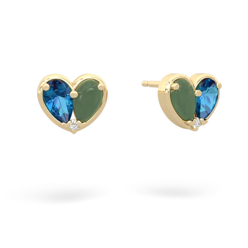 london topaz-jade one heart earrings