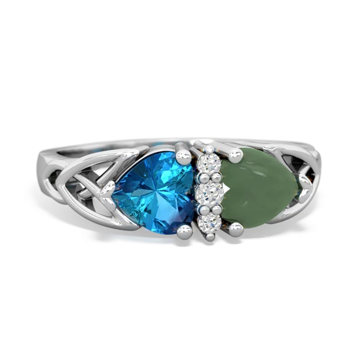 london topaz-jade celtic ring