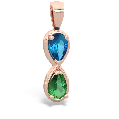 london topaz-lab emerald infinity pendant