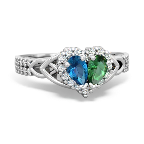 london topaz-lab emerald keepsake engagement ring