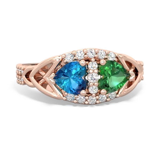 london topaz-lab emerald keepsake engagement ring