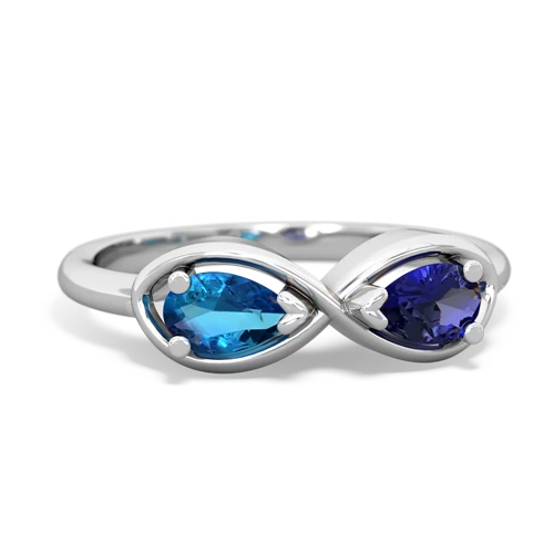 london topaz-lab sapphire infinity ring