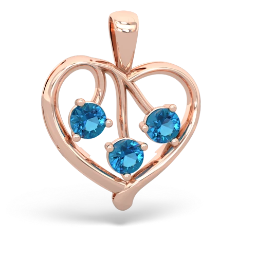 pink sapphire-emerald love heart pendant