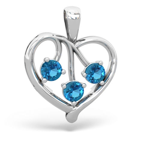 blue topaz-blue topaz love heart pendant