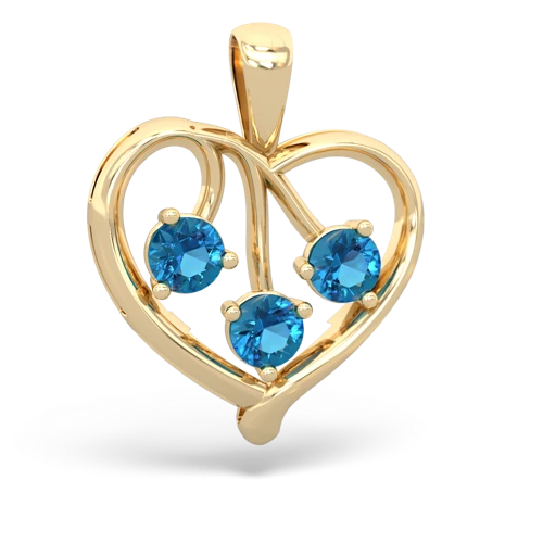 sapphire-blue topaz love heart pendant