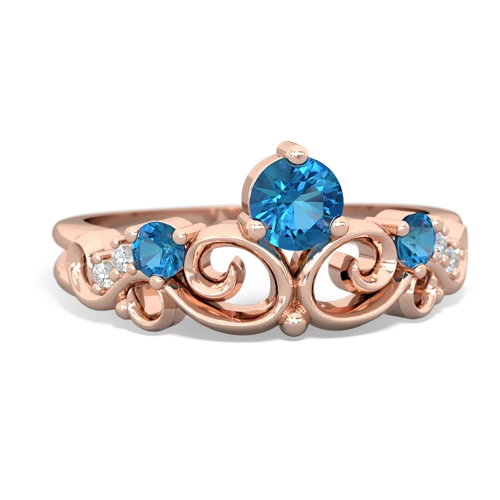 blue topaz-onyx crown keepsake ring