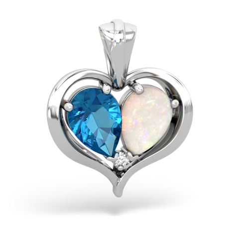 london topaz-opal half heart whole pendant