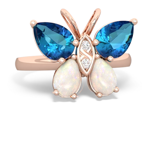 london topaz-opal butterfly ring
