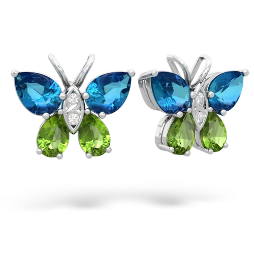 london topaz-peridot butterfly earrings