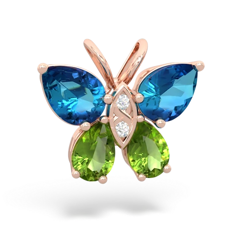 london topaz-peridot butterfly pendant