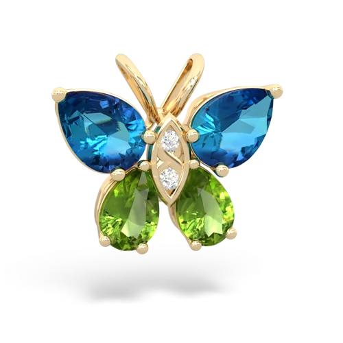 london topaz-peridot butterfly pendant