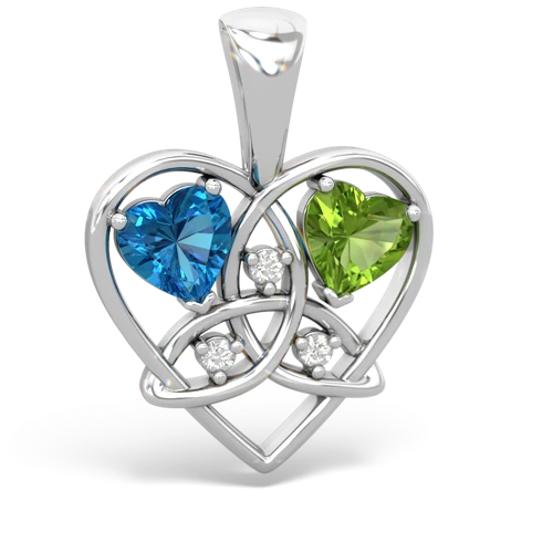 london topaz-peridot celtic heart pendant