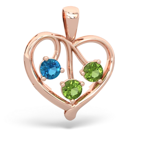 london topaz-peridot love heart pendant