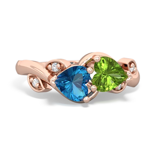 london topaz-peridot floral keepsake ring