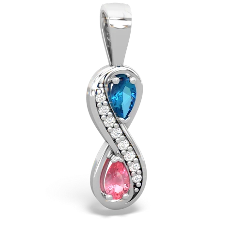 london topaz-pink sapphire keepsake infinity pendant