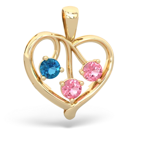 london topaz-pink sapphire love heart pendant