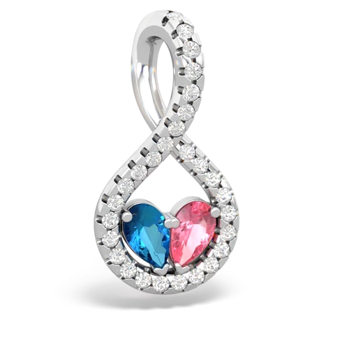 london topaz-pink sapphire pave twist pendant