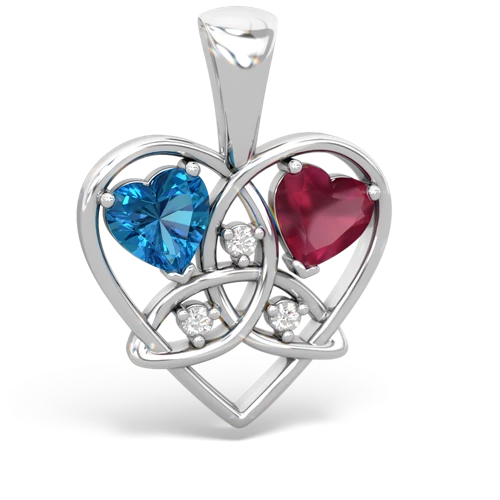 london topaz-ruby celtic heart pendant