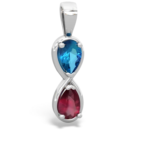 london topaz-ruby infinity pendant