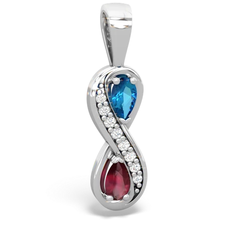 london topaz-ruby keepsake infinity pendant