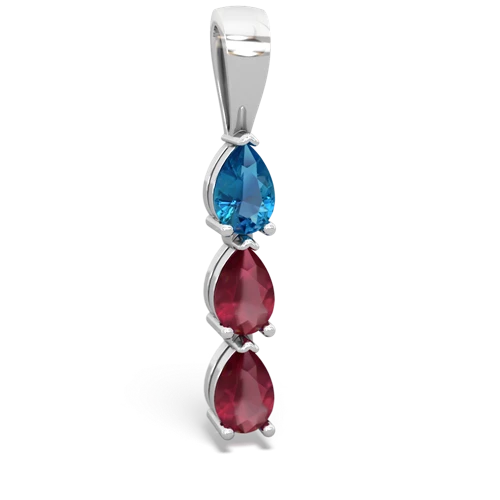 london topaz-ruby three stone pendant
