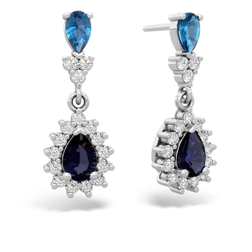 london topaz-sapphire dangle earrings