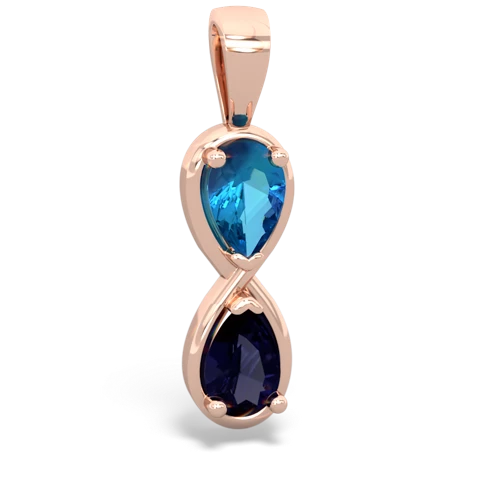 london topaz-sapphire infinity pendant