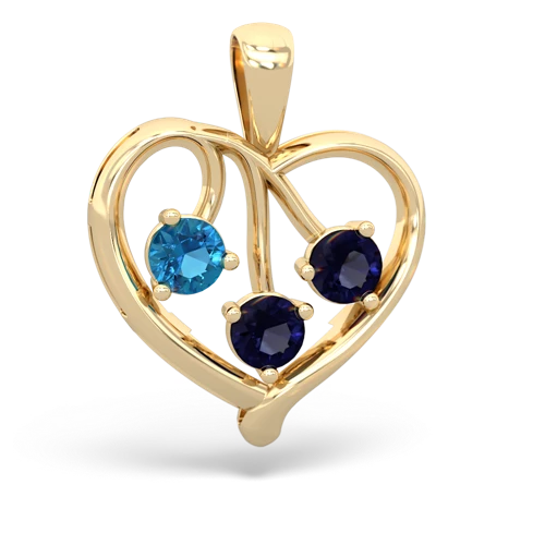 london topaz-sapphire love heart pendant