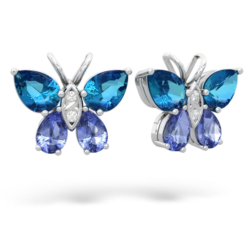 london topaz-tanzanite butterfly earrings