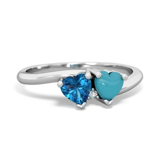 london topaz-turquoise sweethearts promise ring