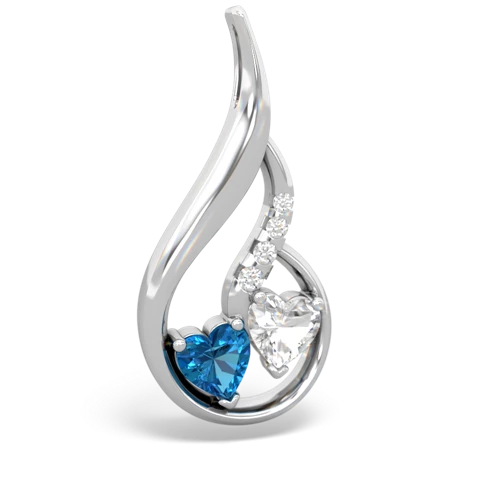london topaz-white topaz keepsake swirl pendant