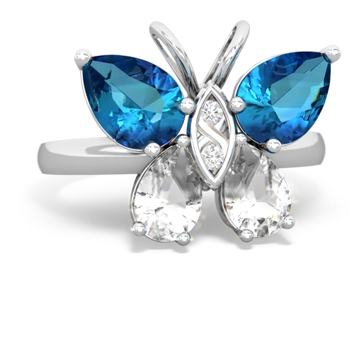 london topaz-white topaz butterfly ring