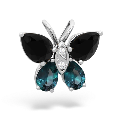 onyx-alexandrite butterfly pendant