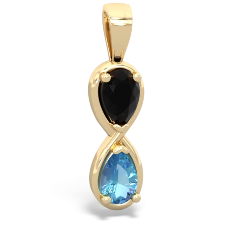 onyx-blue topaz infinity pendant