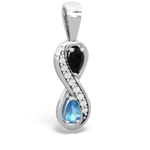 onyx-blue topaz keepsake infinity pendant