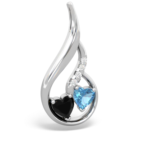 onyx-blue topaz keepsake swirl pendant
