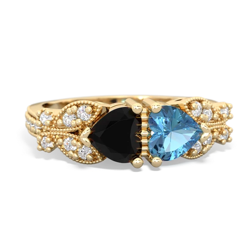 onyx-blue topaz keepsake butterfly ring