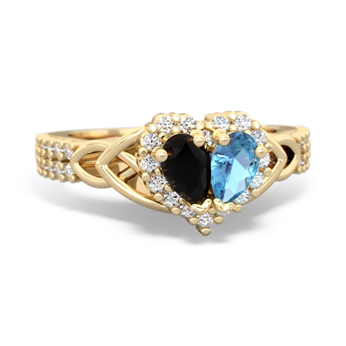 onyx-blue topaz keepsake engagement ring