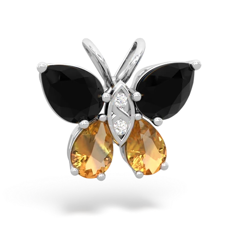 onyx-citrine butterfly pendant