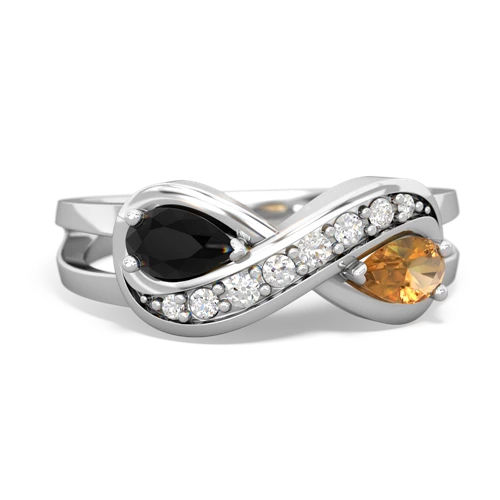 onyx-citrine diamond infinity ring